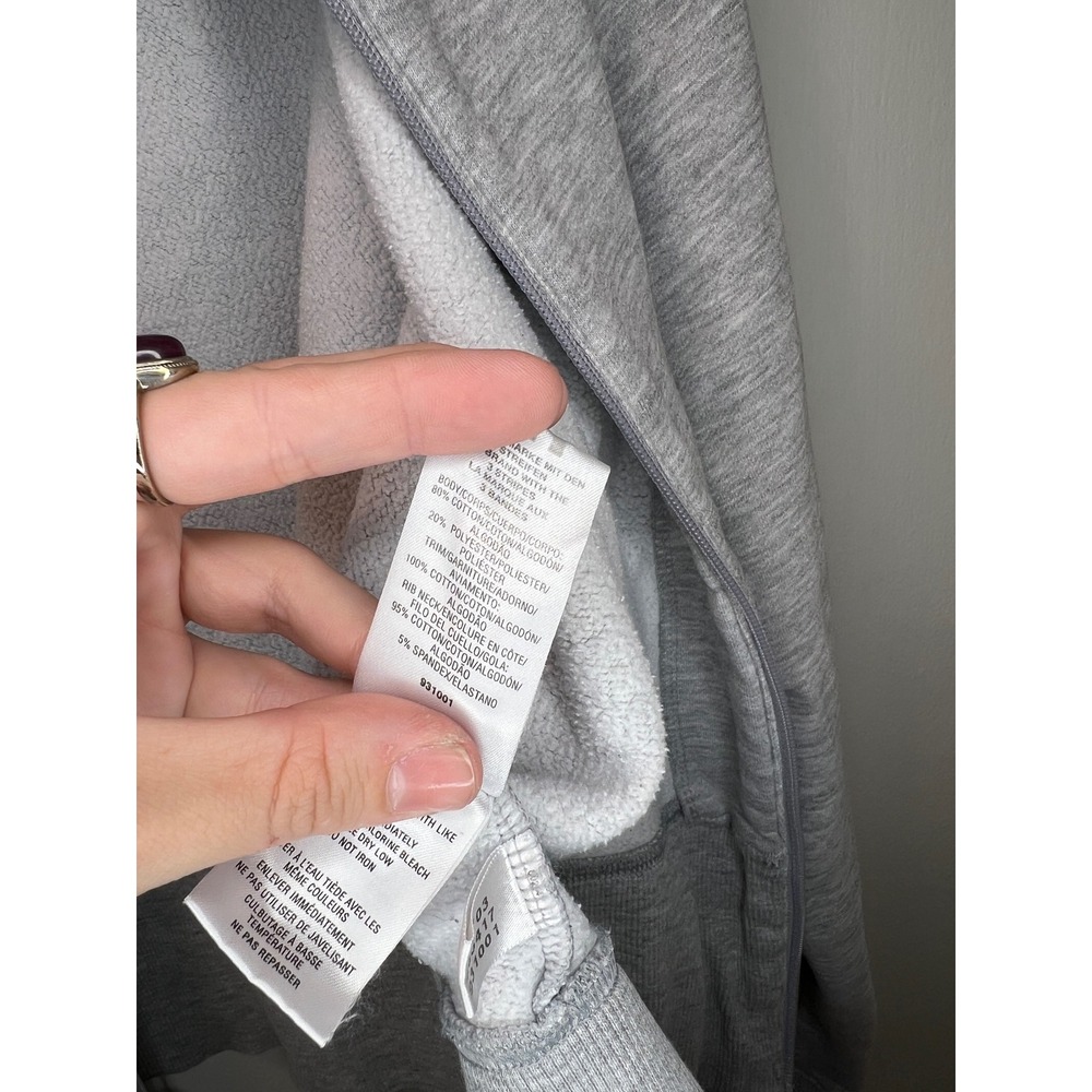 Adidas Womens‎ Sweater Jacket Size Heather Gray Full Zip 2003 Y2K - Picture 5 of 11